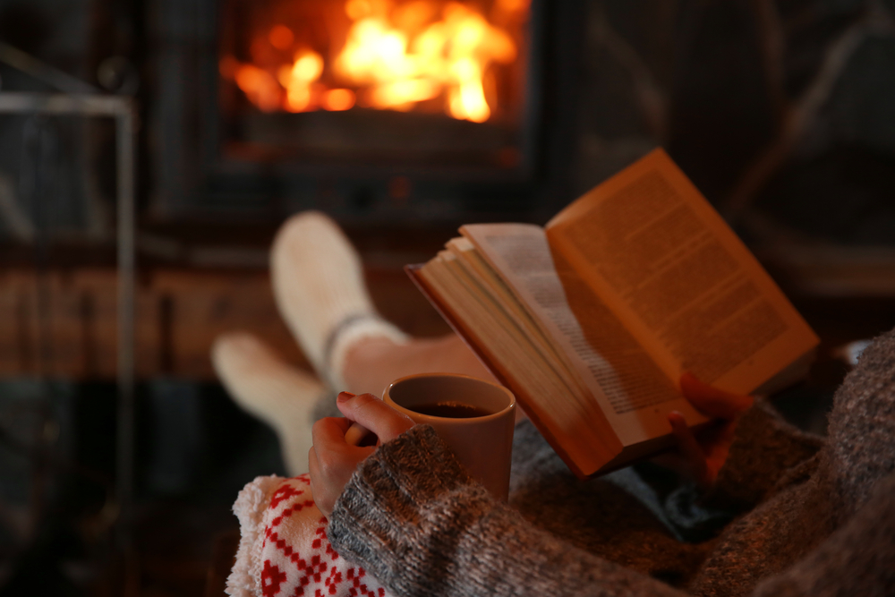 Reading by the fire